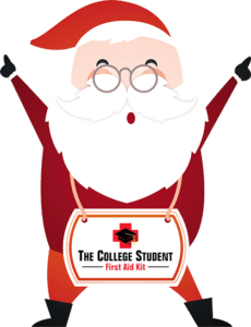 College Student First Aid Kit Santa